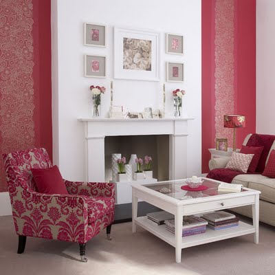 Front Room Designs on Wallpaper Pink Red Living Room